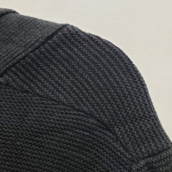 Croft & Barrow Women's Black Fold Over Lapel Knit Button Up Cardigan Size M - Picture 2 of 6